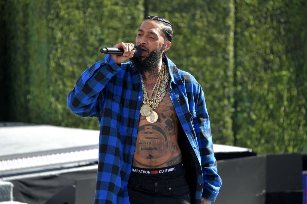 Nipsey Hussle plays basketball at the Nipsey Hussle x PUMA Hoops News  Photo - Getty Images